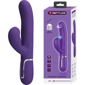  Фиолетовый вибратор-кролик с пульсацией Perdita 22,8 см 