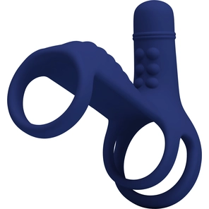  Синяя вибронасадка на пенис Vibrating Penis Sling 