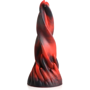  Красно-черный фантазийный фаллоимитатор Hell Kiss Twisted Tongues Silicone Dildo 18,8 см 