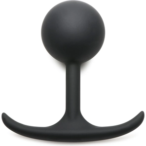  Черная анальная пробка с утяжелением Premium Silicone 4.4 Weighted Round Plug 10,9 см 