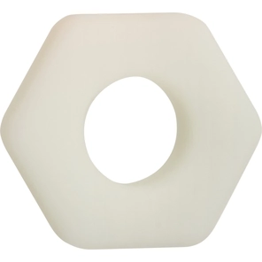  Белое люминесцентное эрекционное кольцо Glow-In-The-Dark Liquid Silicone Prolong Sexagon Ring 