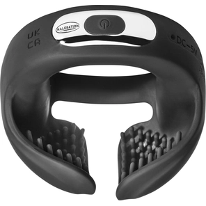  Черное эрекционное виброкольцо для пениса и мошонки Vibro Ball Ring 