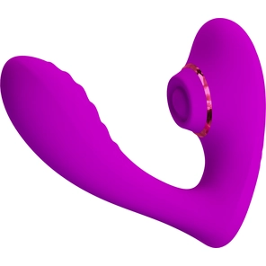  Лиловый вибратор с клиторальной стимуляцией Nauty 