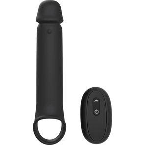 Черная насадка-удлинитель с вибрацией Vibrating Extender With Remote 