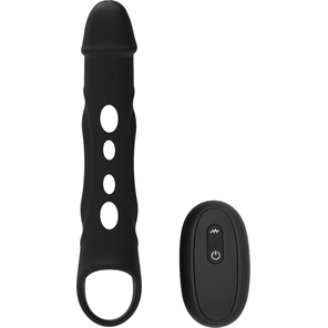  Черная насадка-удлинитель Vibrating Extender With Remote с вибрацией 