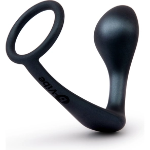  Черное эрекционное кольцо со стимулятором простаты Ringer Cock Ring Plug 