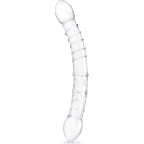  Двусторонний стеклянный фаллоимитатор 12’’ Girthy Double Trouble Glass Dildo 30 см 