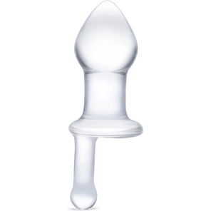  Прозрачный стеклянный анальный плаг с ручкой Glass Juicer 12,7 см 