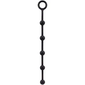  Чёрная анальная цепочка DELIGHT THROB ANAL SPIKED BEADS 25 см 