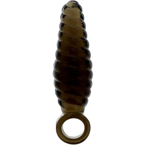  Дымчатый массажер со спиралевидным рельефом GOOD VIBES FINGER SLEEVE ANAL PROBE 6 см 