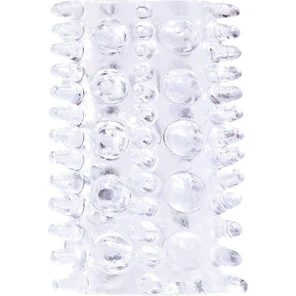  Прозрачная насадка на пенис с шипами и шишечками BASICX TPR SLEEVE CLEAR 0.7INCH 