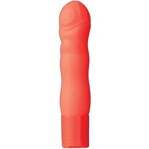  Оранжевый мини-вибромассажёр NEON BLISS VIBRATOR 9 см 