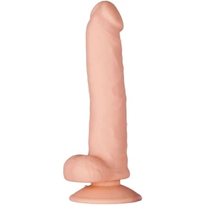  Телесный фаллоимитатор с мошонкой PURRFECT SILICONE DELUXE DONG 8INCH 20 см 