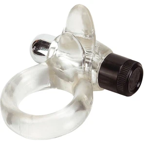  Прозрачное эрекционное кольцо VIBRO RING CLITORAL TONGUE CLEAR 