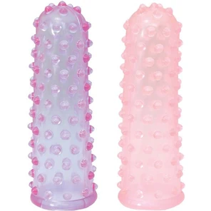  Набор из 2 пупырчатых насадок на пальцы FINGER SLEEVES PURPLE/PINK 