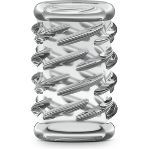  Прозрачная насадка с объёмными чёрточками STAY HARD COCK SLEEVE 06 CLEAR 