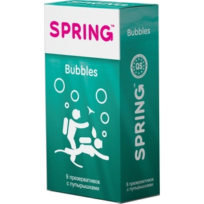  Презервативы SPRING BUBBLES с пупырышками 9 шт 