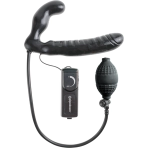  Безремневой страпон с ручным насосом Inflatable Vibrating Strapless Strap-On 16,5 см 