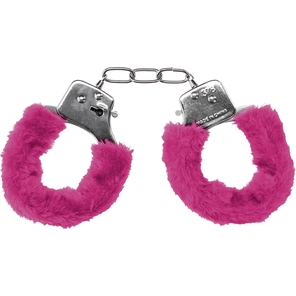  Розовые пушистые наручники OUCH! Pink 