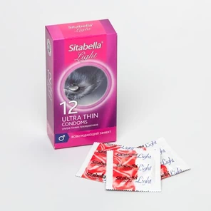  Особо тонкие презервативы Sitabella Light с возбуждающим эффектом 12 шт. 