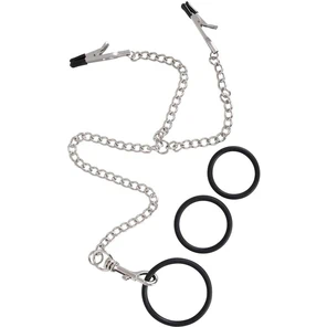  Зажимы для сосков, соединённые с эрекционным кольцом Y-Kette mit Klemmen Penisringen 
