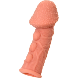  Насадка на фаллос с пузыриками, венками и ребристостью Extreme Sleeve 009 M-size 14,7 см 