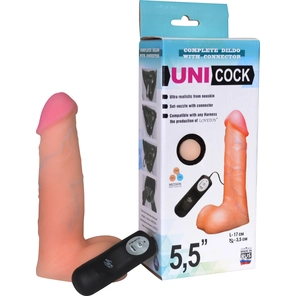  Фаллическая насадка Харнесс UNICOCK 5,5 с вибрацией 17,6 см 