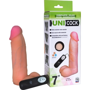  Фаллическая насадка Харнесс UNICOCK 7 с вибрацией 19,2 см 