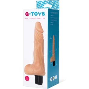  Телесный мультискоростной вибратор-реалистик A-toys 19,8 см 