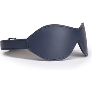  Тёмно-синяя кожаная маска на глаза No Bounds Collection Blindfold 