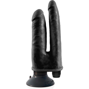  Двойной чёрный вибратор со съемной присоской Double Vibrating Double Penetrator 20,3 см 