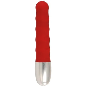  Стильный красный мини-вибратор Discretion Vibe Ribbed 11 см. 