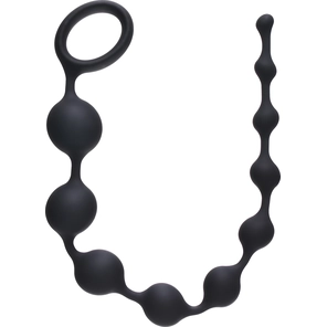  Чёрная анальная цепочка Long Pleasure Chain 35 см 