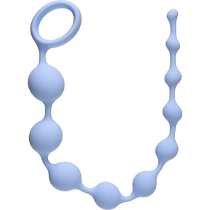  Голубая анальная цепочка Long Pleasure Chain 35 см 