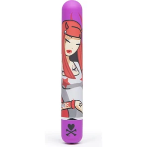  Фиолетовый вибратор с принтом CLASSIC VIBRATOR PURPLE DEVIL WOMAN 18,4 см 