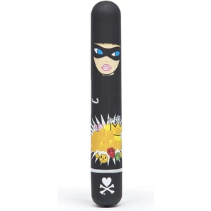  Чёрный вибратор CLASSIC VIBRATOR BLACK ROBBER WOMAN 18,4 см 