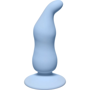  Голубая анальная пробка Waved Anal Plug Blue 11 см 