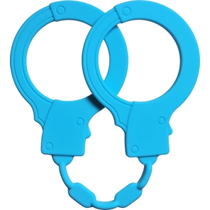  Голубые силиконовые наручники Stretchy Cuffs Turquoise 