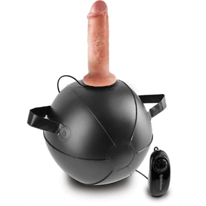  Мини-мяч с фаллической насадкой телесного цвета и вибрацией Vibrating Mini Sex Ball with 6 Dildo 15,2 см 