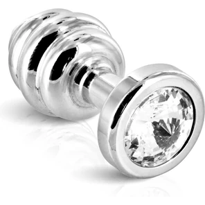 Серебристая ребристая пробка ANNI Ano silver plated T3 9 см 