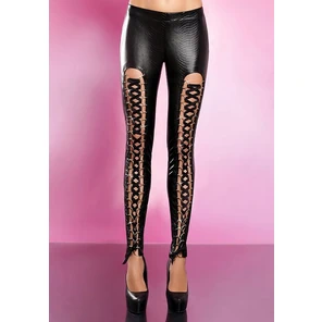  Леггинсы Aggressive pants под змеиную кожу со шнуровками 