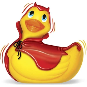  Вибратор утка-дьяволенок I Rub My Duckie Red Devil Travel Size 