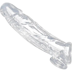 Прозрачная насадка для увеличения члена Realistic Clear Penis Enhancer and Ball Stretcher 20,3 см 