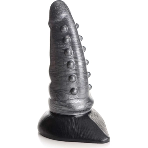  Серый фантазийный фаллоимитатор Beastly Tapered Bumpy Silicone Dildo 21 см 