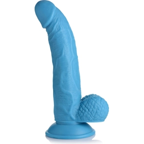  Голубой фаллоимитатор на присоске 7.5 Dildo with Balls 21,5 см 