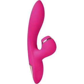  Розовый вибратор-кролик с вакуумной стимуляцией 5’’ Silicone Suction Kiss 20,3 см 