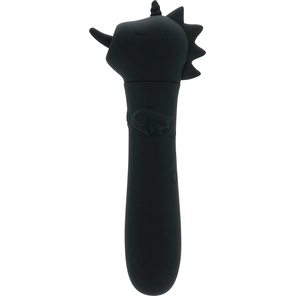  Черная вибропуля Unihorn USB Wild Spirit со стимуляцией язычком 