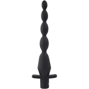  Черная анальная елочка с вибрацией Vibrating Butt Beads 22 см 