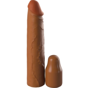  Коричневая насадка на член 2 Silicone X-tension 20,3 см 