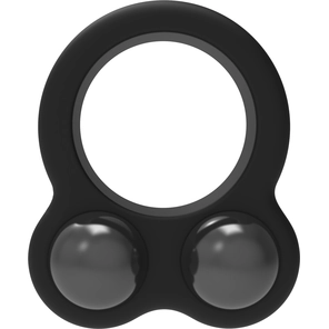  Черное эрекционное кольцо с утяжелителями Cockring Dual Weight 